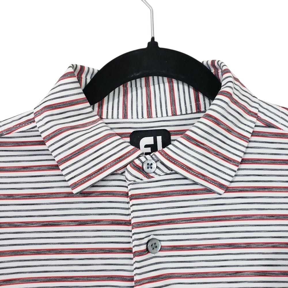FootJoy Lisle Space Dye Stripe Short Sleeve Men's Polo Shirt Size Medium